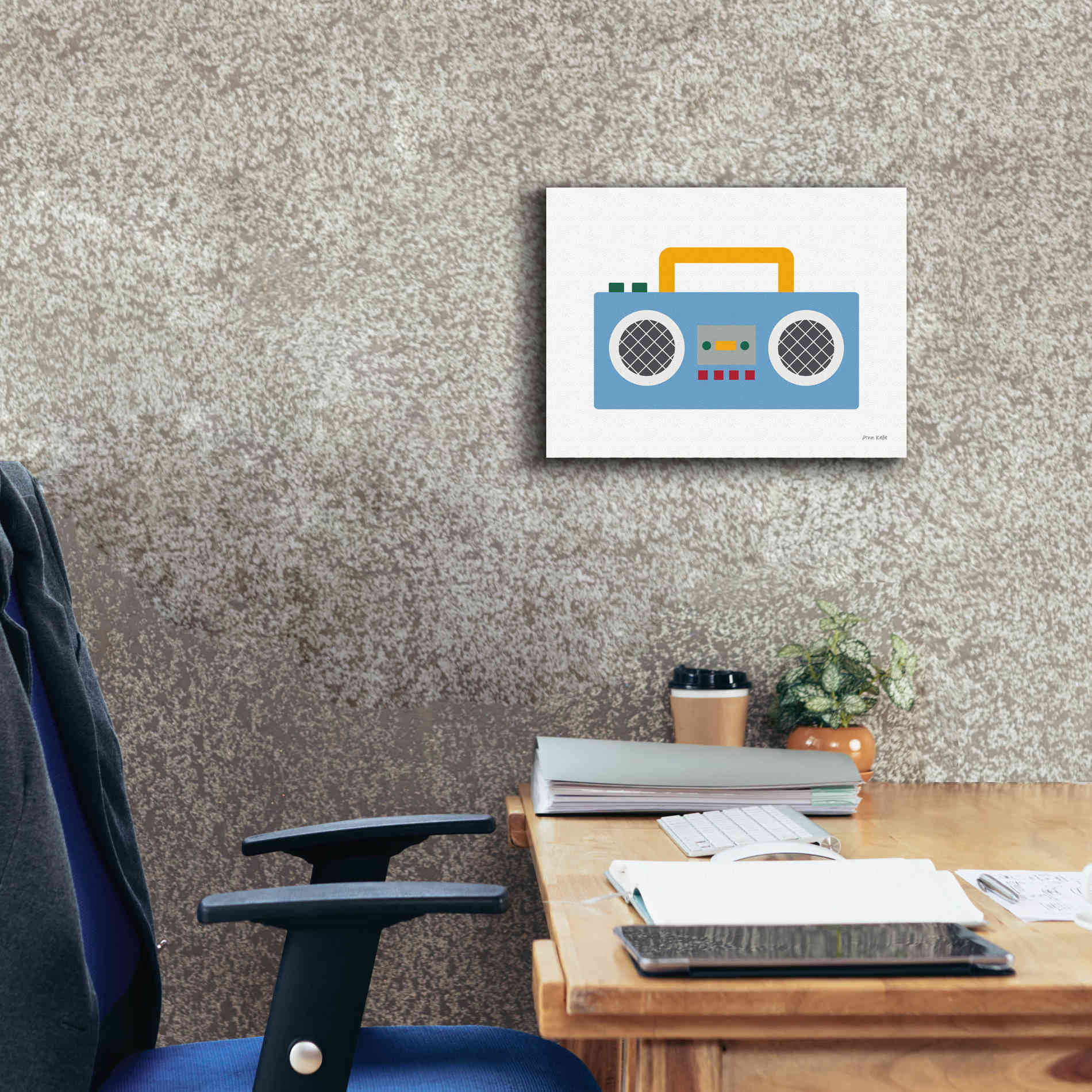 'Retro Boombox' by Ann Kelle Designs, Canvas Wall Art,16 x 12