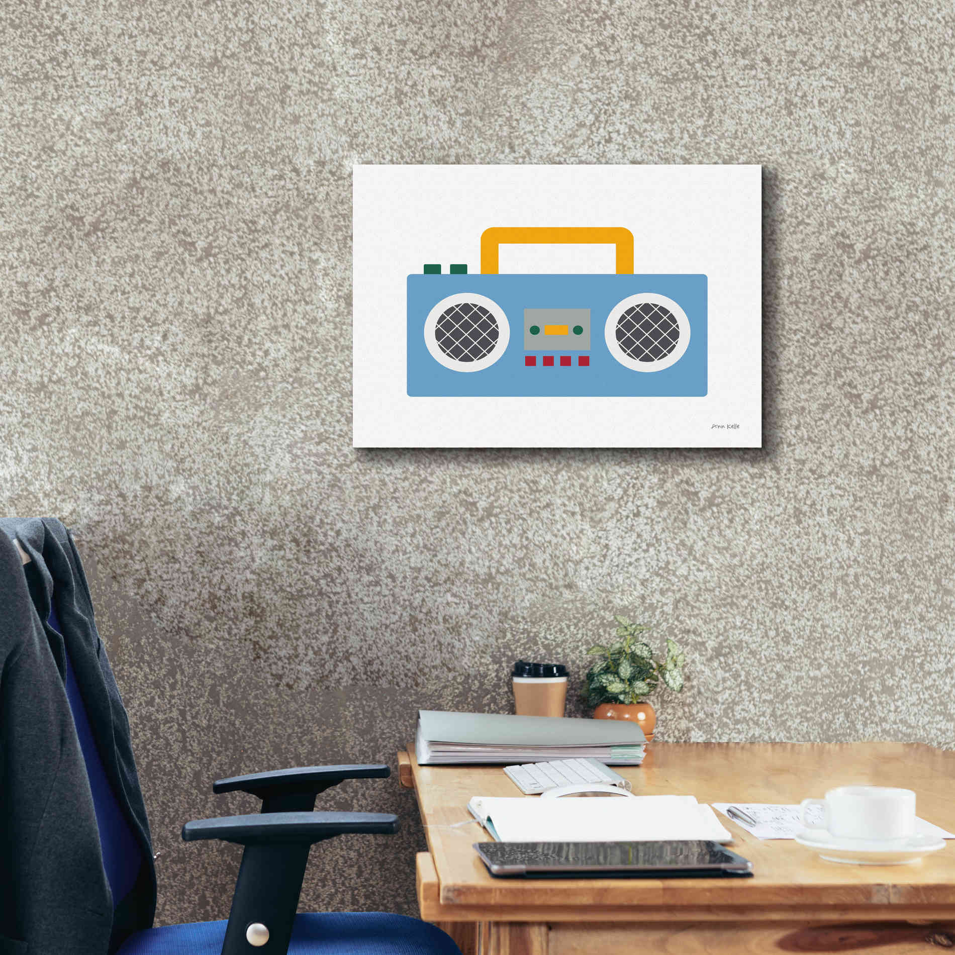 'Retro Boombox' by Ann Kelle Designs, Canvas Wall Art,26 x 18