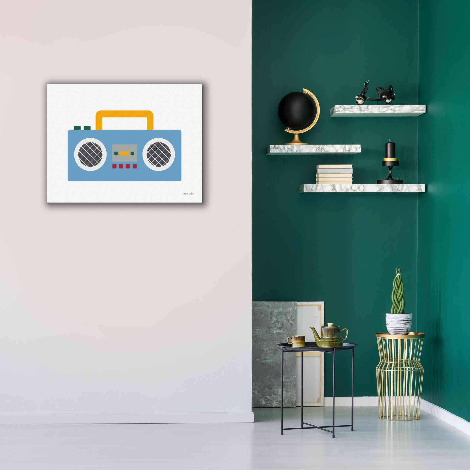 'Retro Boombox' by Ann Kelle Designs, Canvas Wall Art,34 x 26