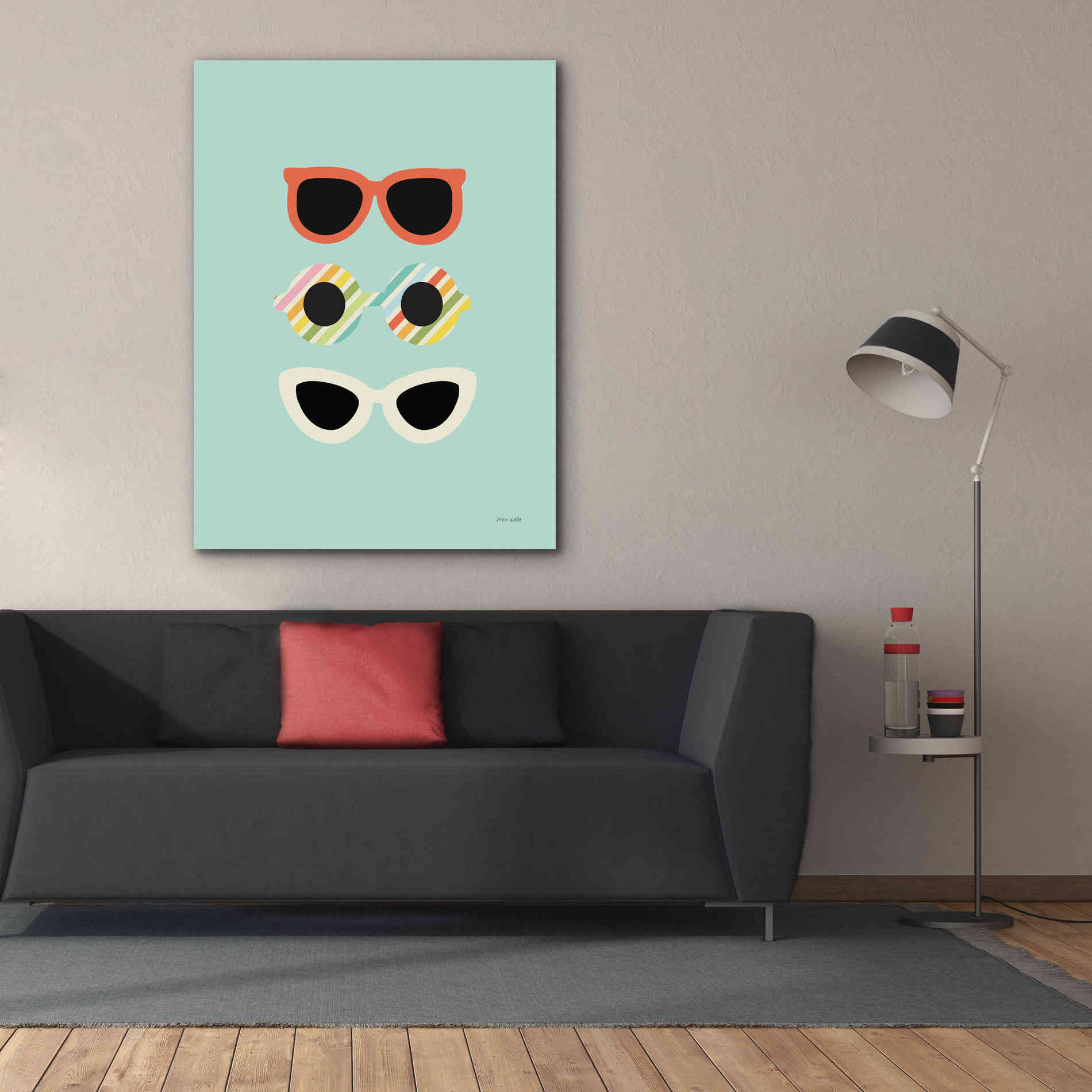 'Glamour Sunglasses' by Ann Kelle Designs, Canvas Wall Art,40 x 54
