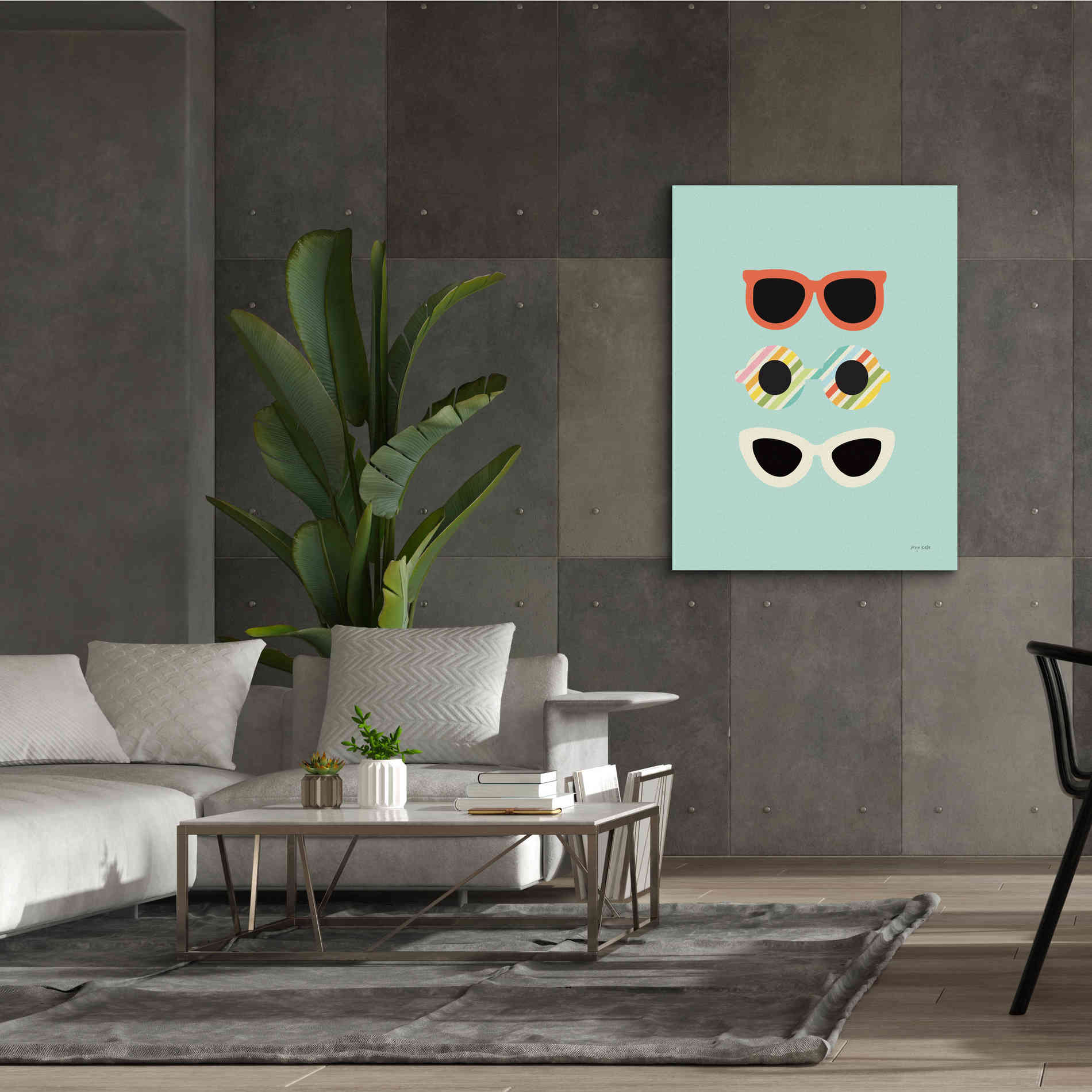 'Glamour Sunglasses' by Ann Kelle Designs, Canvas Wall Art,40 x 54