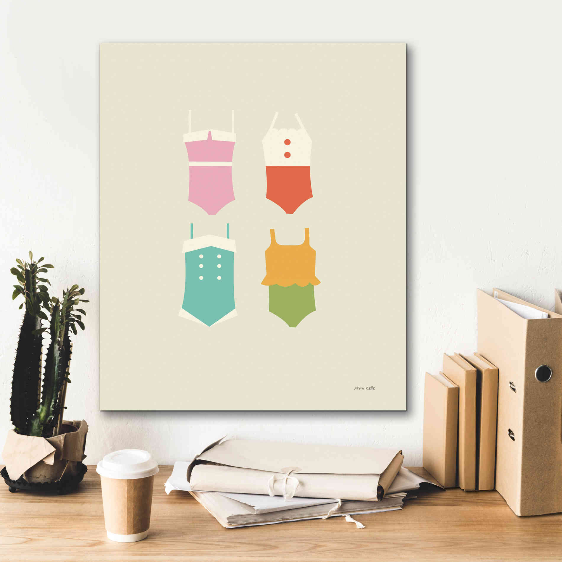 'Summer Bathing Suits' by Ann Kelle Designs, Canvas Wall Art,20 x 24