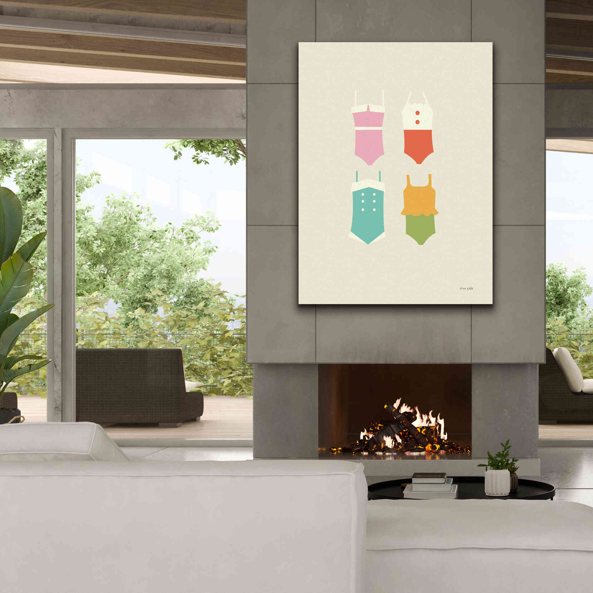 'Summer Bathing Suits' by Ann Kelle Designs, Canvas Wall Art,40 x 54