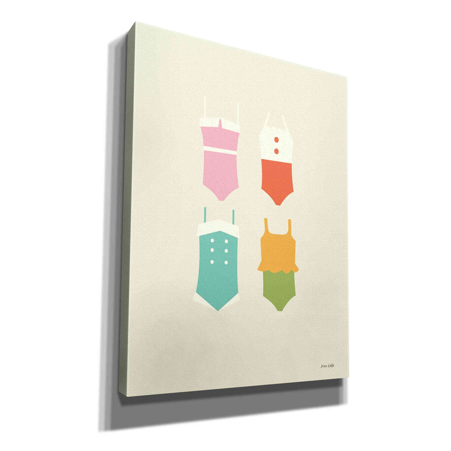 'Summer Bathing Suits' by Ann Kelle Designs, Canvas Wall Art,12x16x1.1x0,20x24x1.1x0,26x30x1.74x0,40x54x1.74x0