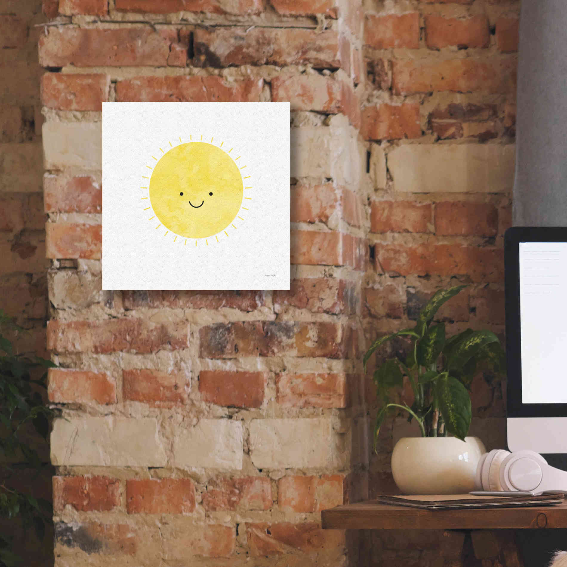 'Sunny Smile Days' by Ann Kelle Designs, Canvas Wall Art,12 x 12