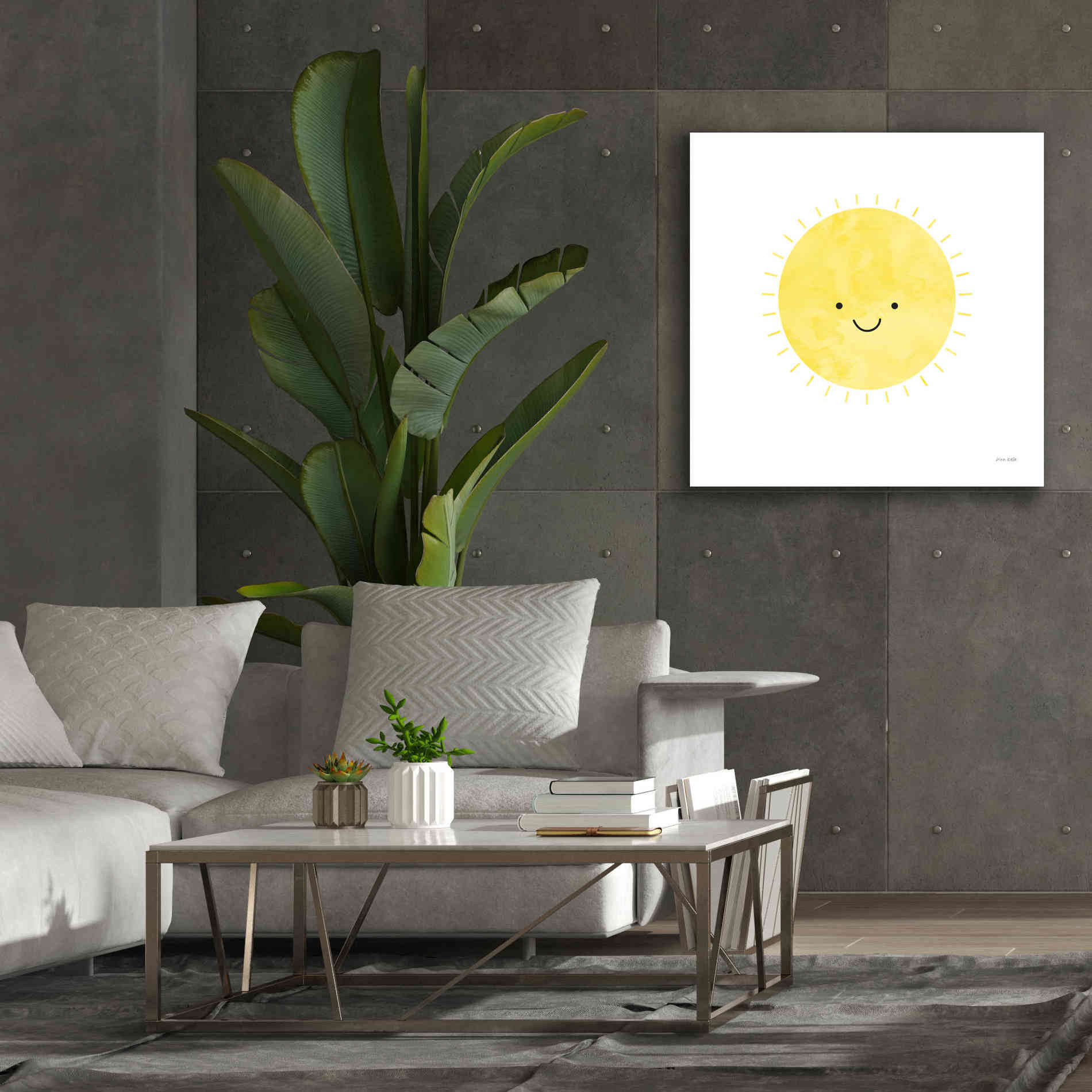 'Sunny Smile Days' by Ann Kelle Designs, Canvas Wall Art,37 x 37