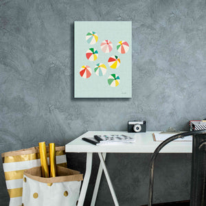 'Beach Umbrellas' by Ann Kelle Designs, Canvas Wall Art,12 x 16