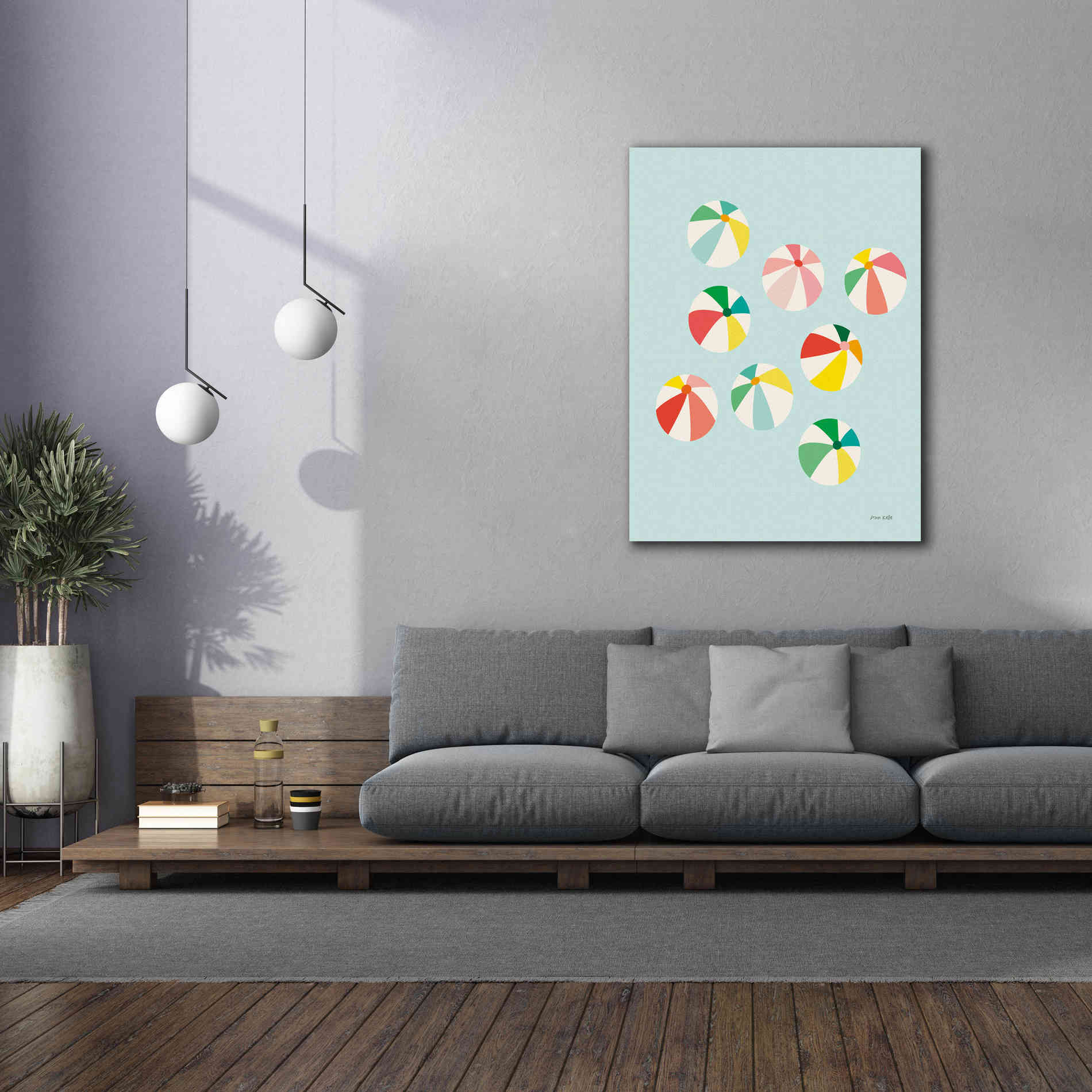 'Beach Umbrellas' by Ann Kelle Designs, Canvas Wall Art,40 x 54