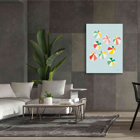 Image of 'Beach Umbrellas' by Ann Kelle Designs, Canvas Wall Art,40 x 54