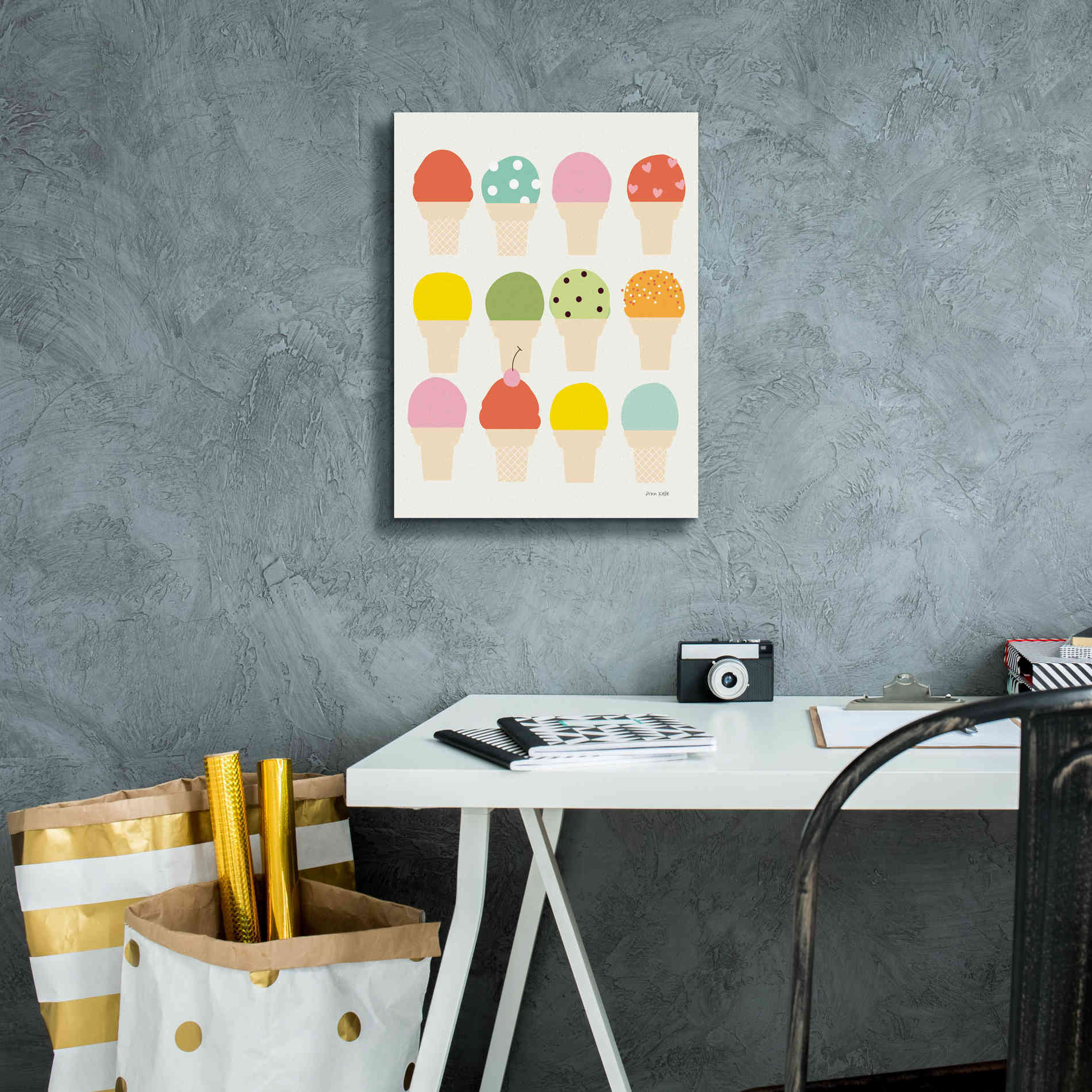 'Single Scoops' by Ann Kelle Designs, Canvas Wall Art,12 x 16