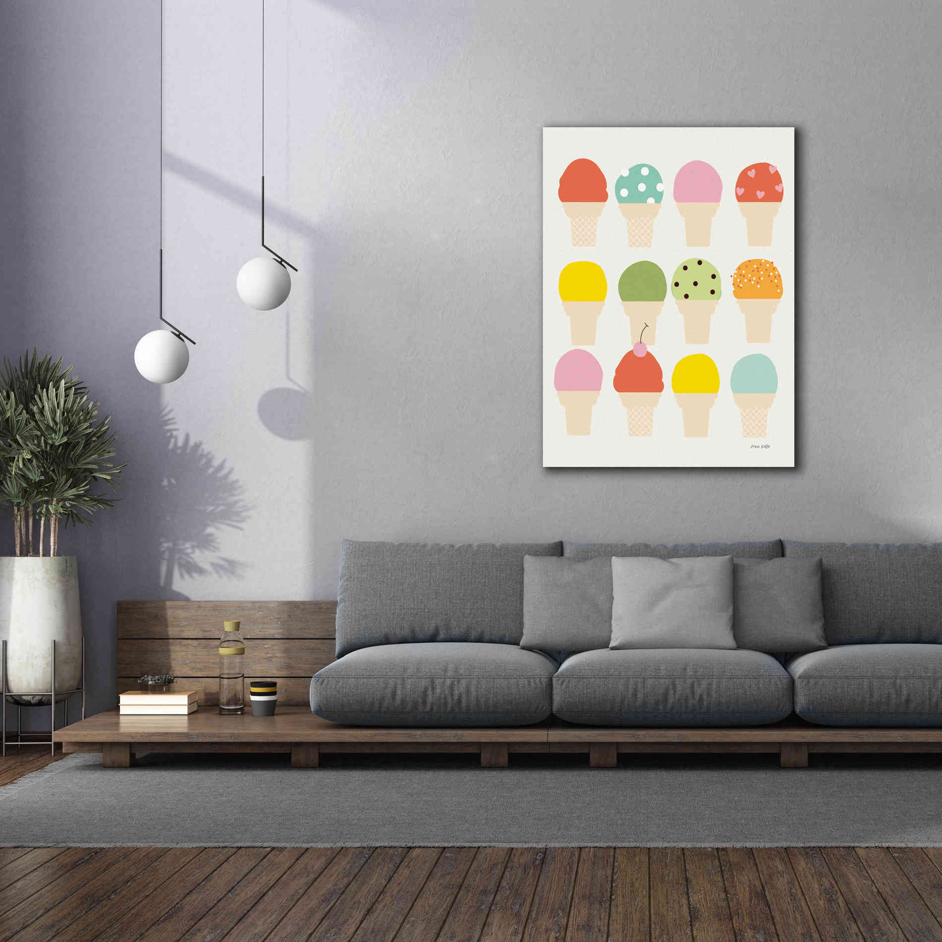 'Single Scoops' by Ann Kelle Designs, Canvas Wall Art,40 x 54