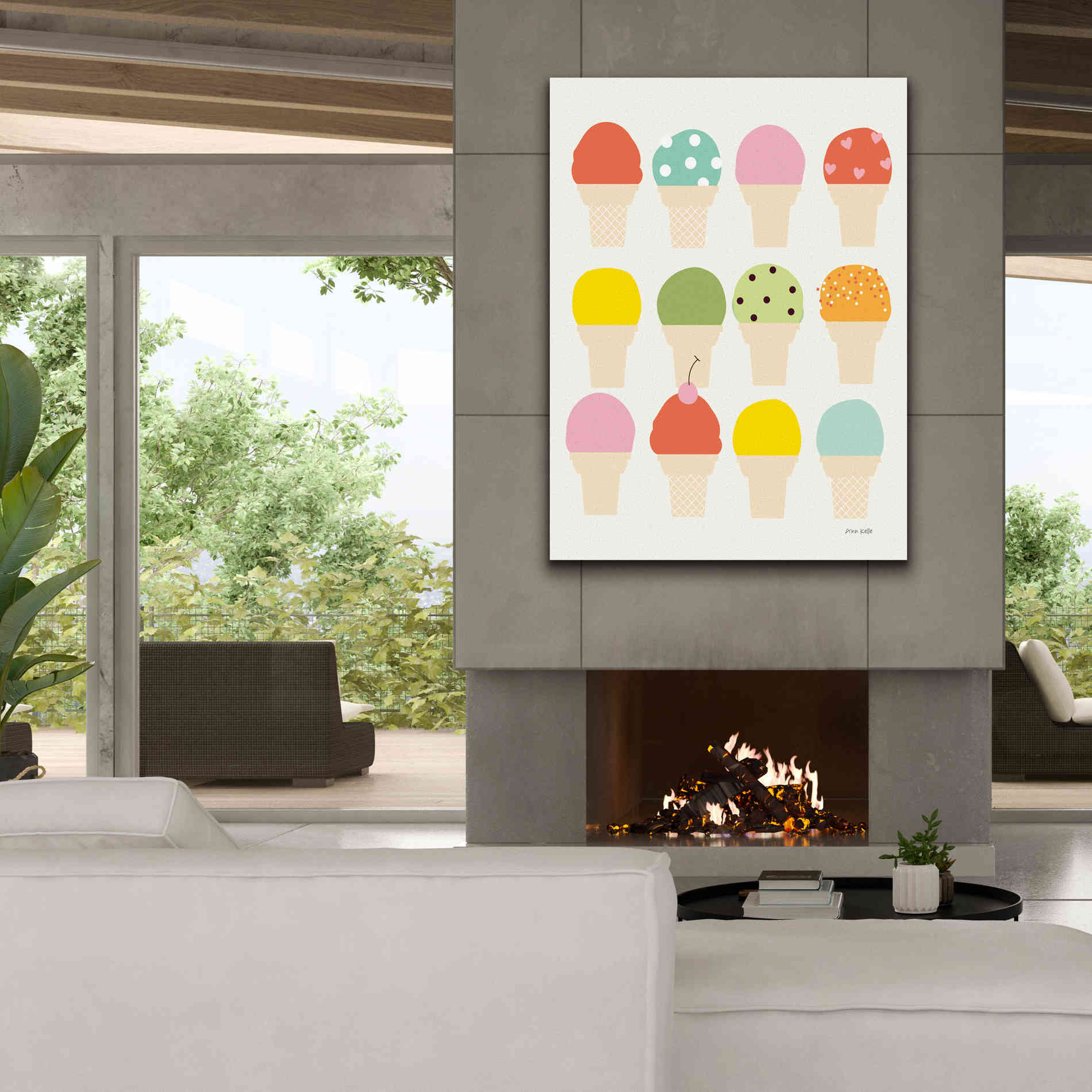 'Single Scoops' by Ann Kelle Designs, Canvas Wall Art,40 x 54