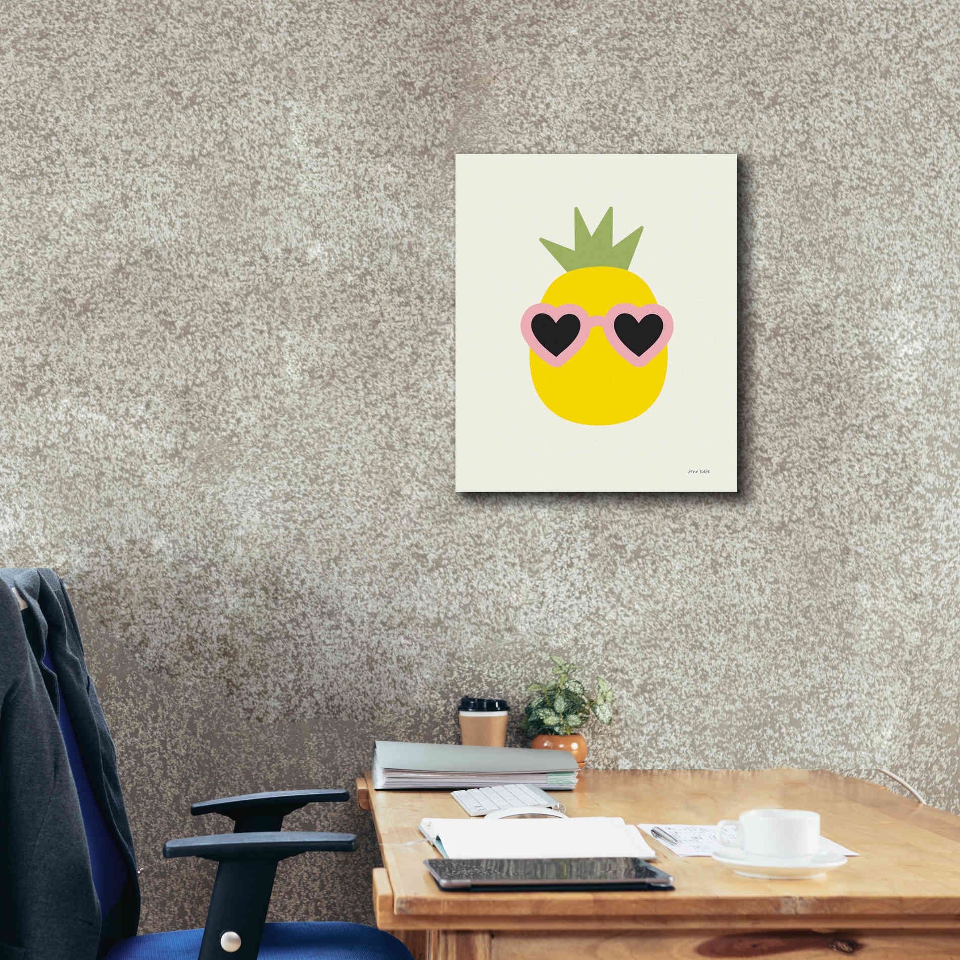 'Sunny Pineapple' by Ann Kelle Designs, Canvas Wall Art,20 x 24