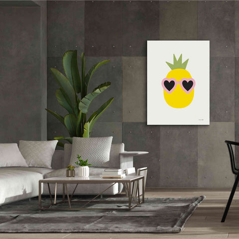Image of 'Sunny Pineapple' by Ann Kelle Designs, Canvas Wall Art,40 x 54