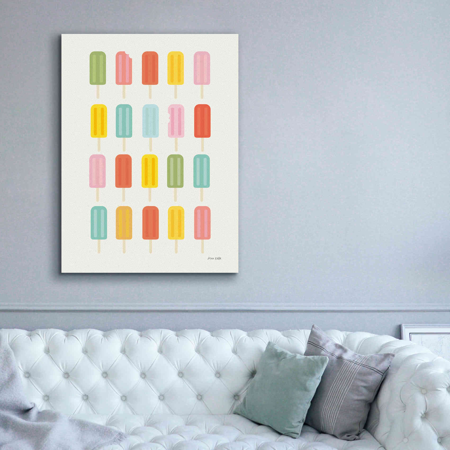 'Colorful Popsicles' by Ann Kelle Designs, Canvas Wall Art,40 x 54