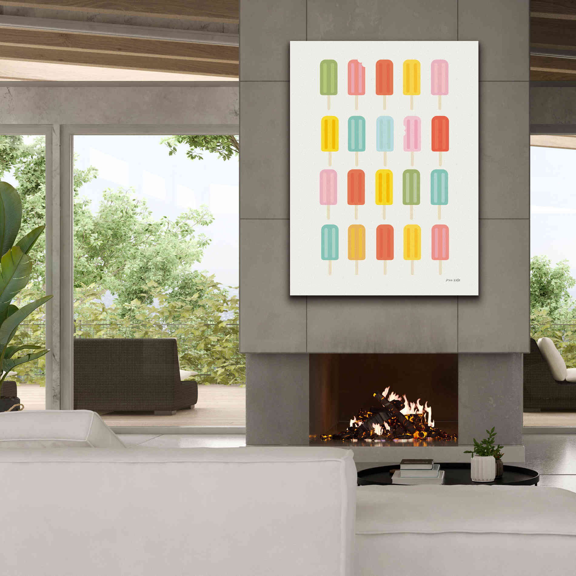 'Colorful Popsicles' by Ann Kelle Designs, Canvas Wall Art,40 x 54