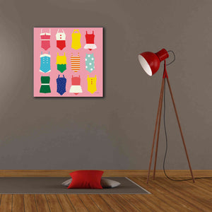 'Bathing Suits Galore' by Ann Kelle Designs, Canvas Wall Art,26 x 26