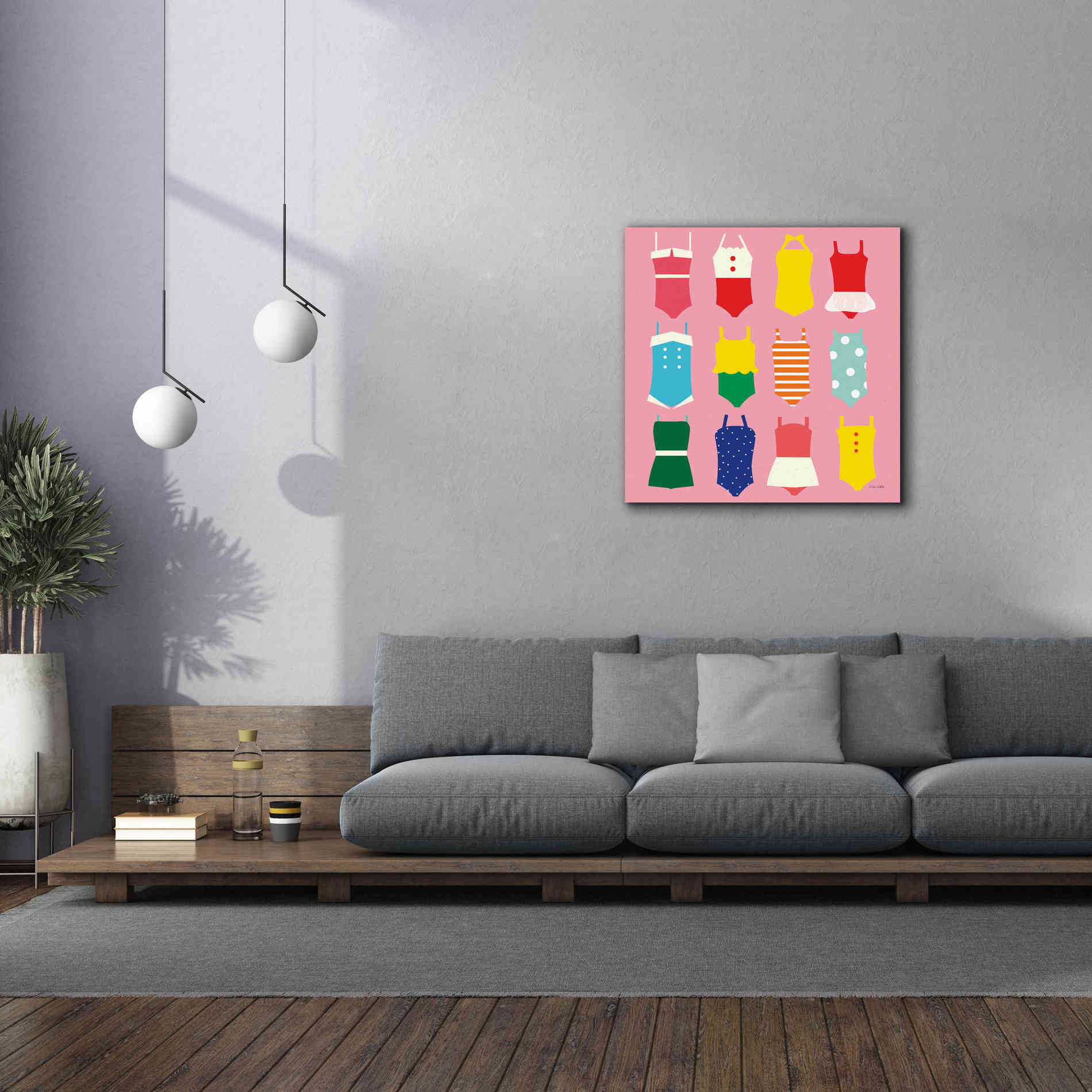 'Bathing Suits Galore' by Ann Kelle Designs, Canvas Wall Art,37 x 37