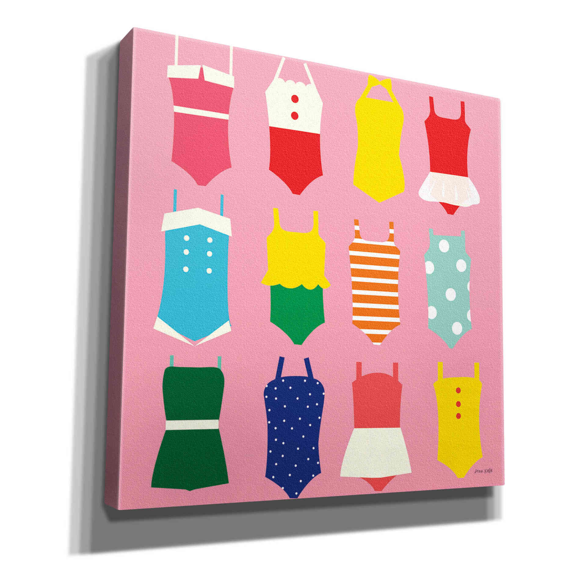 'Bathing Suits Galore' by Ann Kelle Designs, Canvas Wall Art,12x12x1.1x0,18x18x1.1x0,26x26x1.74x0,37x37x1.74x0