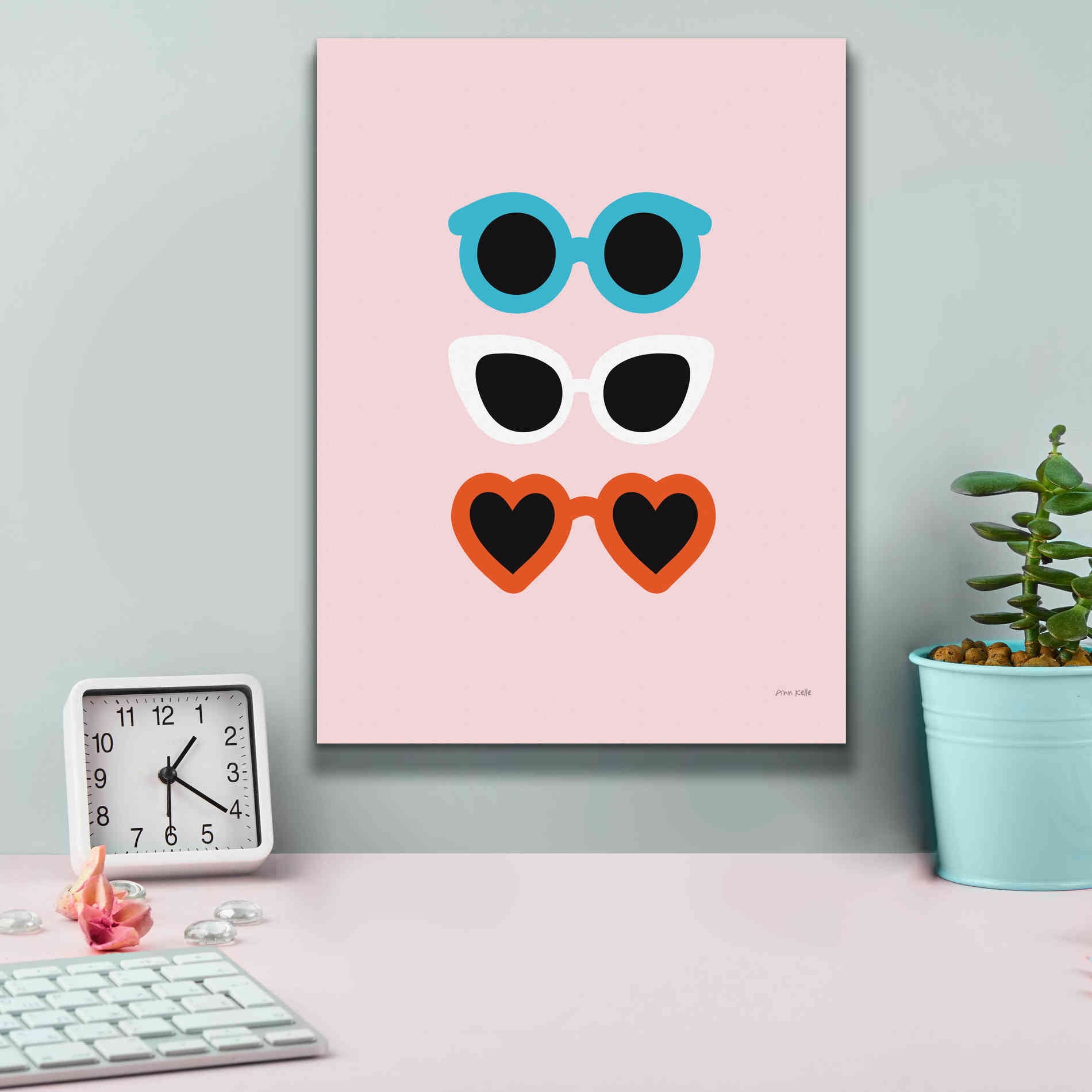 'Sunglasses for All II' by Ann Kelle Designs, Canvas Wall Art,12 x 16