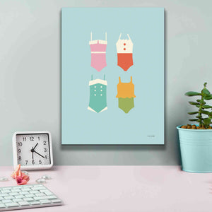 'Summer Bathing Suits Blue' by Ann Kelle Designs, Canvas Wall Art,12 x 16