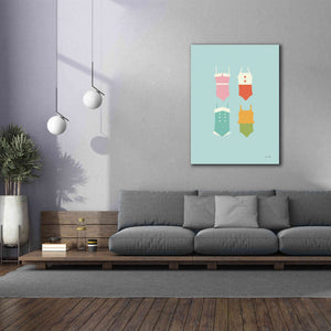 'Summer Bathing Suits Blue' by Ann Kelle Designs, Canvas Wall Art,40 x 54
