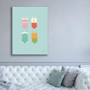 'Summer Bathing Suits Blue' by Ann Kelle Designs, Canvas Wall Art,40 x 54