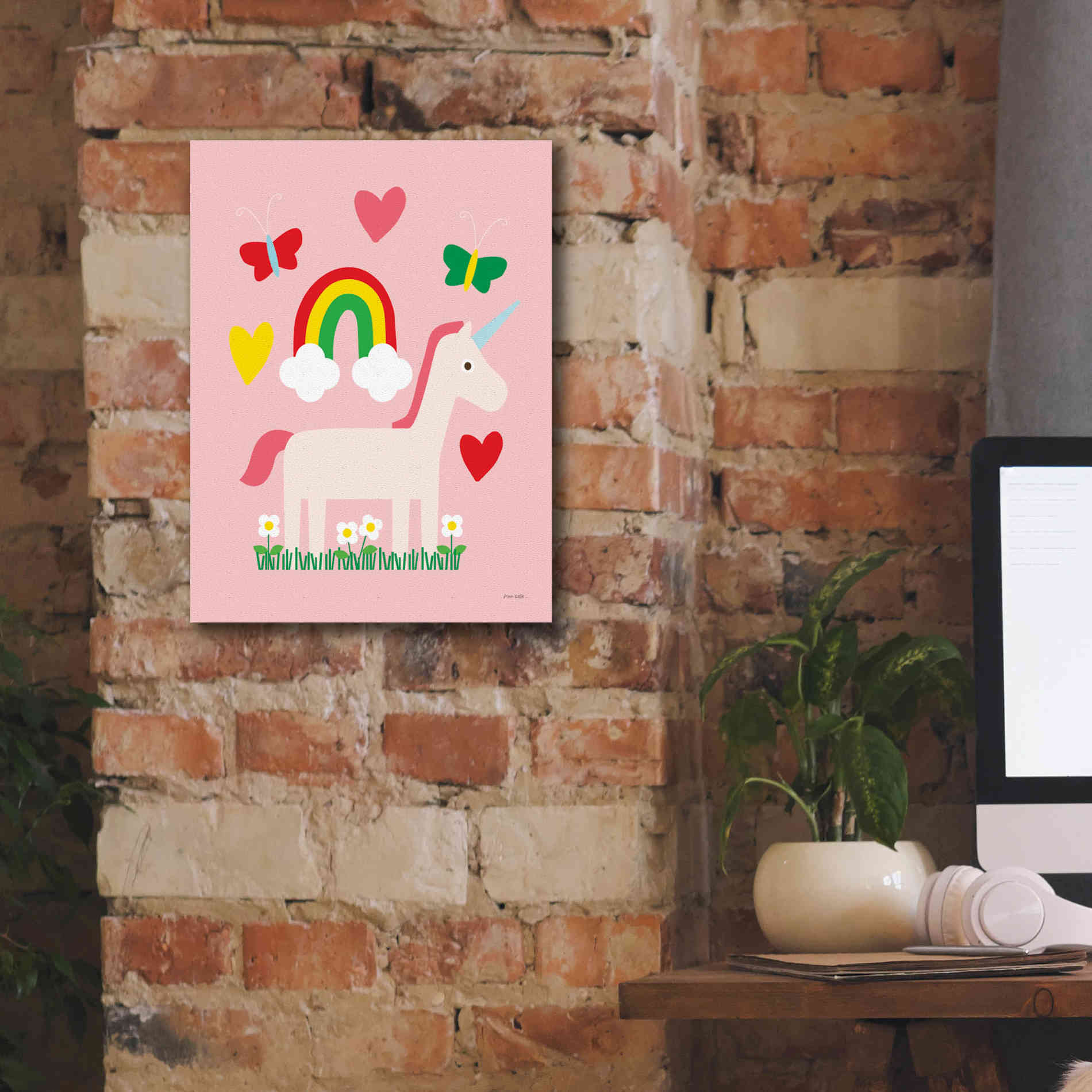 'Unicorn Fun I' by Ann Kelle Designs, Canvas Wall Art,12 x 16