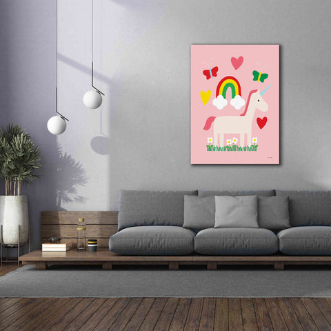 Image of 'Unicorn Fun I' by Ann Kelle Designs, Canvas Wall Art,40 x 54