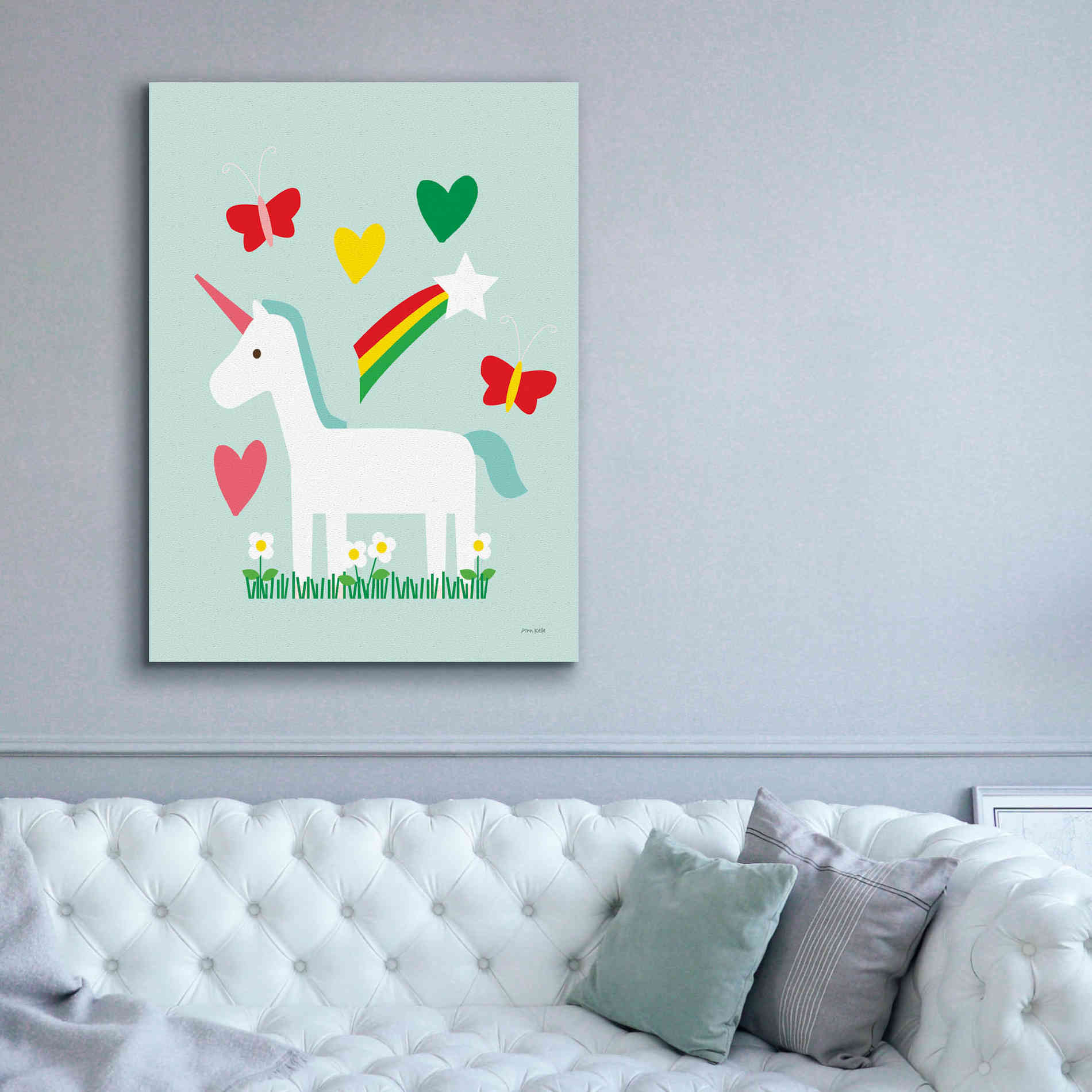 'Unicorn Fun II' by Ann Kelle Designs, Canvas Wall Art,40 x 54