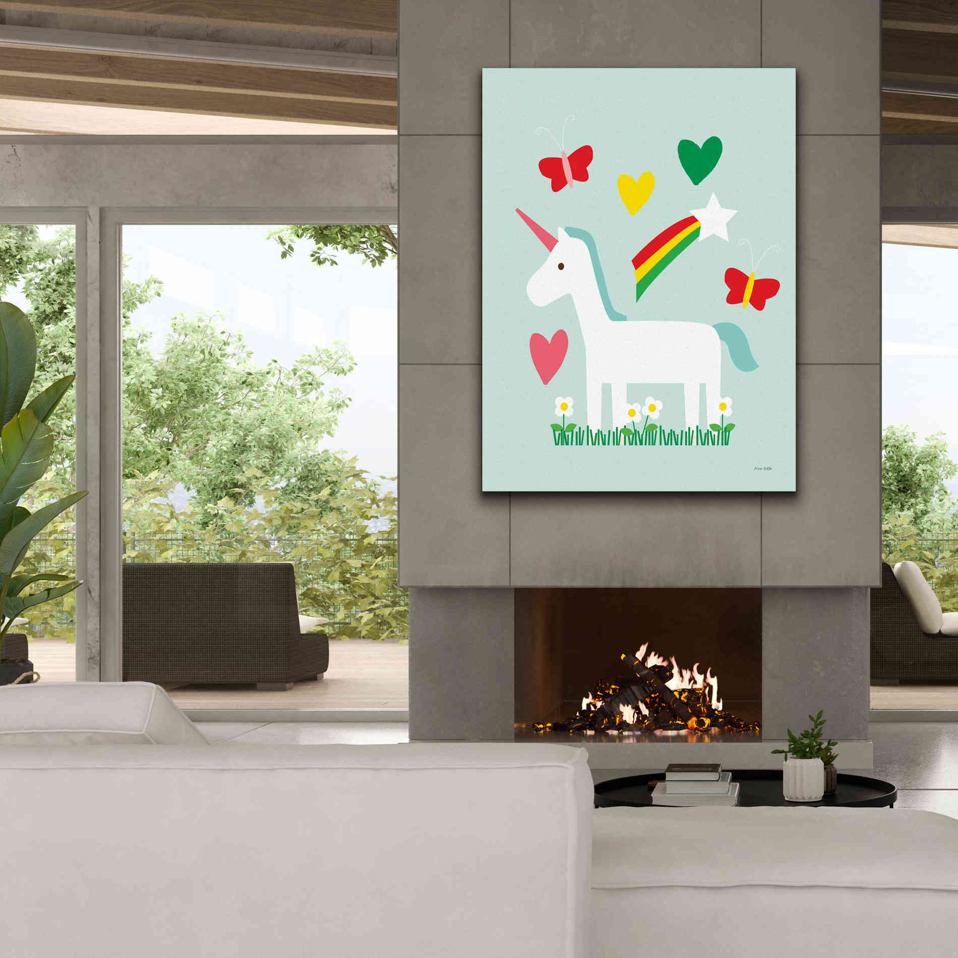'Unicorn Fun II' by Ann Kelle Designs, Canvas Wall Art,40 x 54