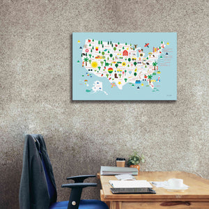 'Fun USA Map' by Ann Kelle Designs, Canvas Wall Art,40 x 26
