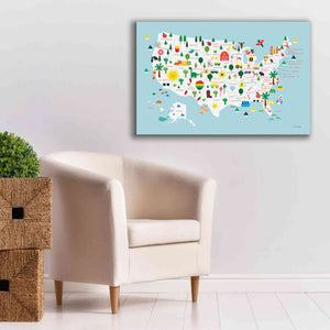 'Fun USA Map' by Ann Kelle Designs, Canvas Wall Art,40 x 26