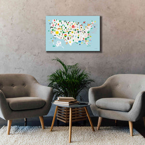 'Fun USA Map' by Ann Kelle Designs, Canvas Wall Art,40 x 26