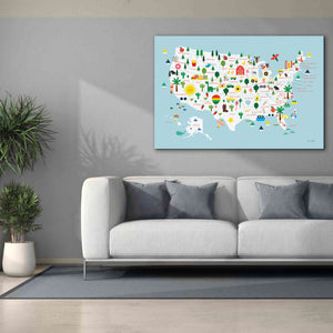 'Fun USA Map' by Ann Kelle Designs, Canvas Wall Art,60 x 40