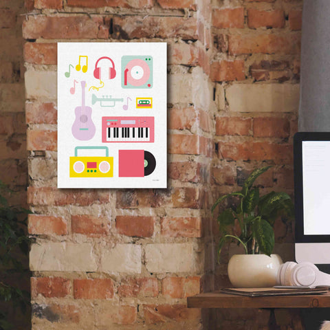 Image of 'Lets Listen to Music I' by Ann Kelle Designs, Canvas Wall Art,12 x 16