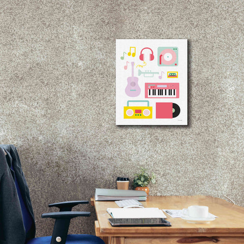 Image of 'Lets Listen to Music I' by Ann Kelle Designs, Canvas Wall Art,20 x 24