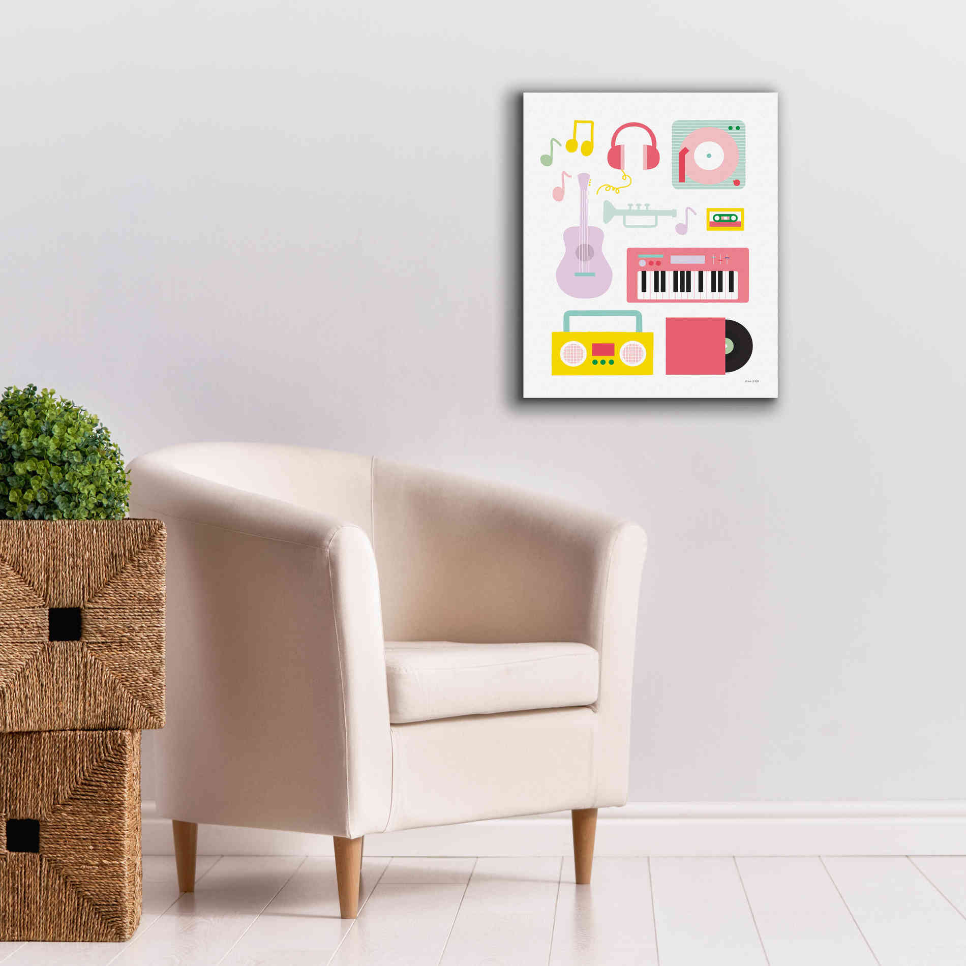 'Lets Listen to Music I' by Ann Kelle Designs, Canvas Wall Art,20 x 24