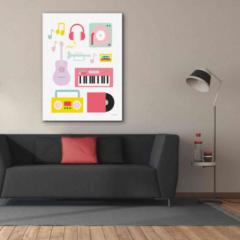 Image of 'Lets Listen to Music I' by Ann Kelle Designs, Canvas Wall Art,40 x 54