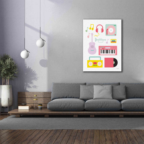 Image of 'Lets Listen to Music I' by Ann Kelle Designs, Canvas Wall Art,40 x 54
