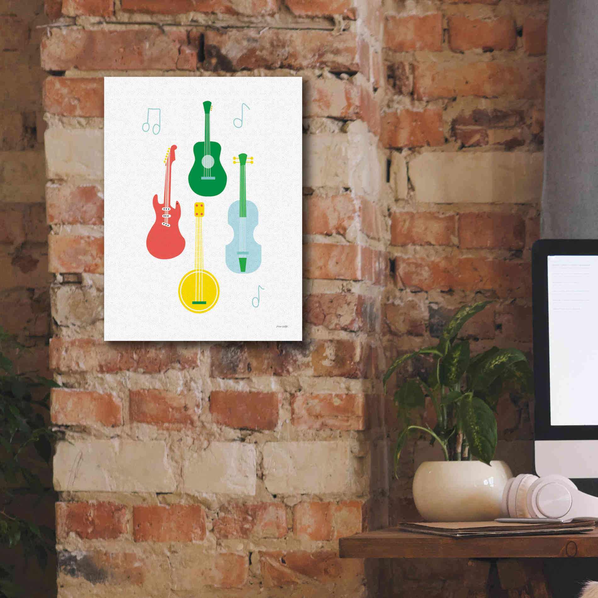 'Lets Listen to Music IV' by Ann Kelle Designs, Canvas Wall Art,12 x 16