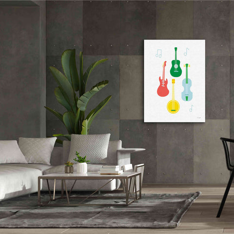 Image of 'Lets Listen to Music IV' by Ann Kelle Designs, Canvas Wall Art,40 x 54