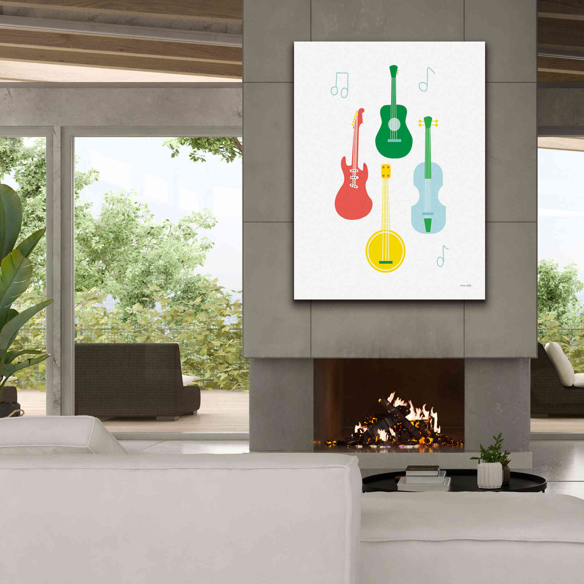 'Lets Listen to Music IV' by Ann Kelle Designs, Canvas Wall Art,40 x 54