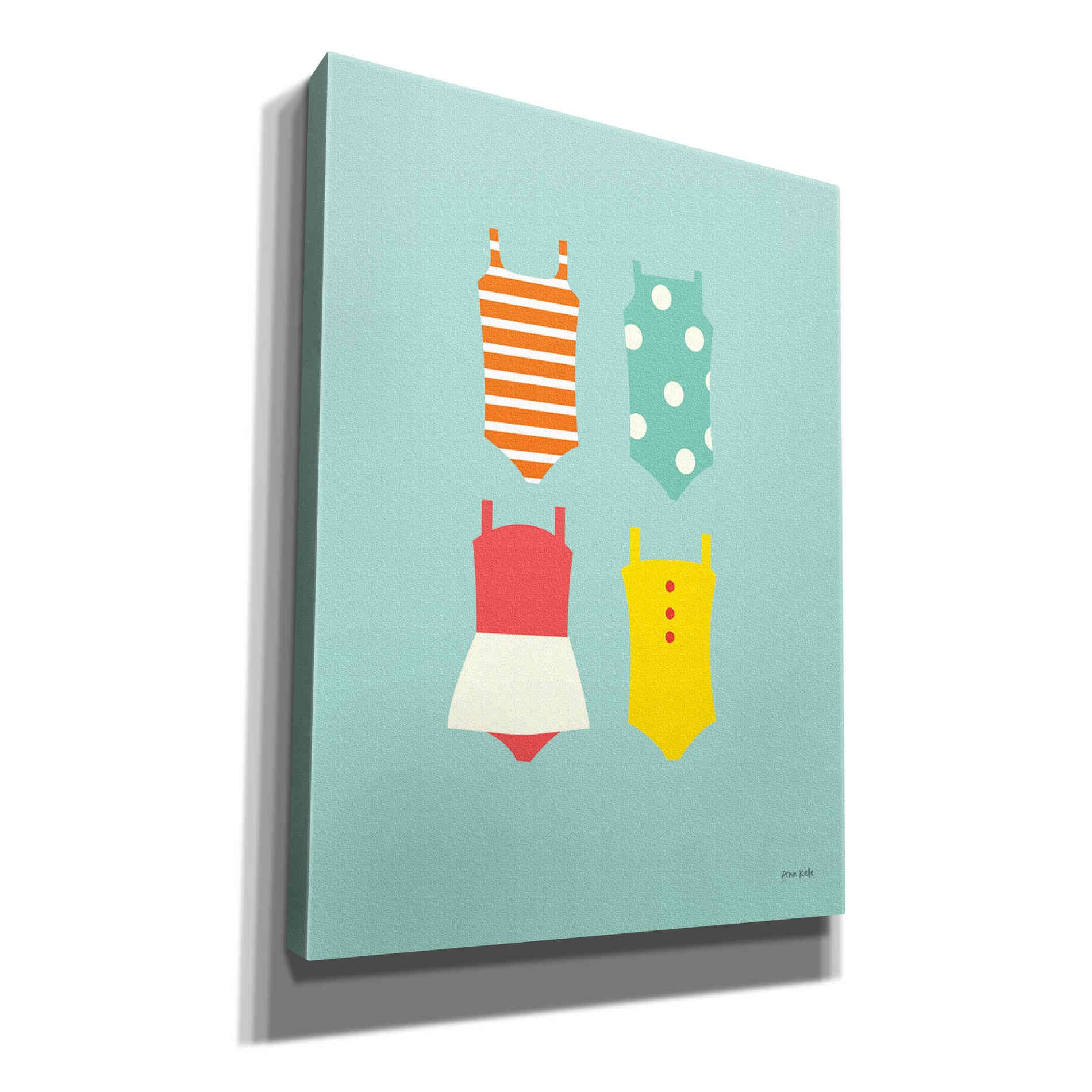 'Bahting Suits Galore II Blue' by Ann Kelle Designs, Canvas Wall Art,12x16x1.1x0,20x24x1.1x0,26x30x1.74x0,40x54x1.74x0