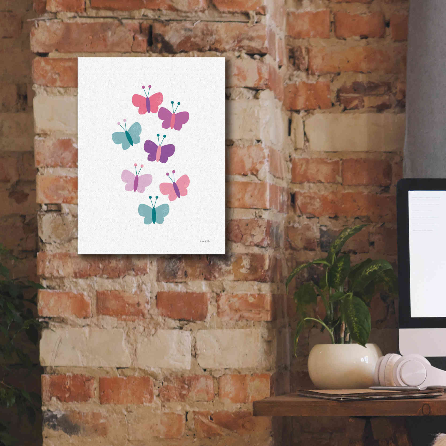 'Butterfly Friends Girly' by Ann Kelle Designs, Canvas Wall Art,12 x 16