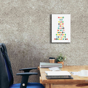 'Language of Hellos' by Ann Kelle Designs, Canvas Wall Art,12 x 18