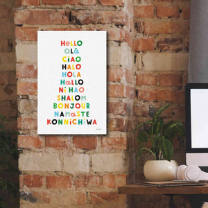 'Language of Hellos' by Ann Kelle Designs, Canvas Wall Art,12 x 18