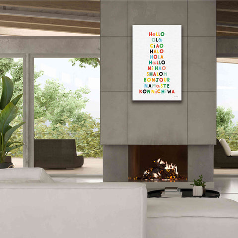 Image of 'Language of Hellos' by Ann Kelle Designs, Canvas Wall Art,26 x 40