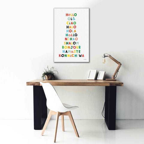 Image of 'Language of Hellos' by Ann Kelle Designs, Canvas Wall Art,26 x 40