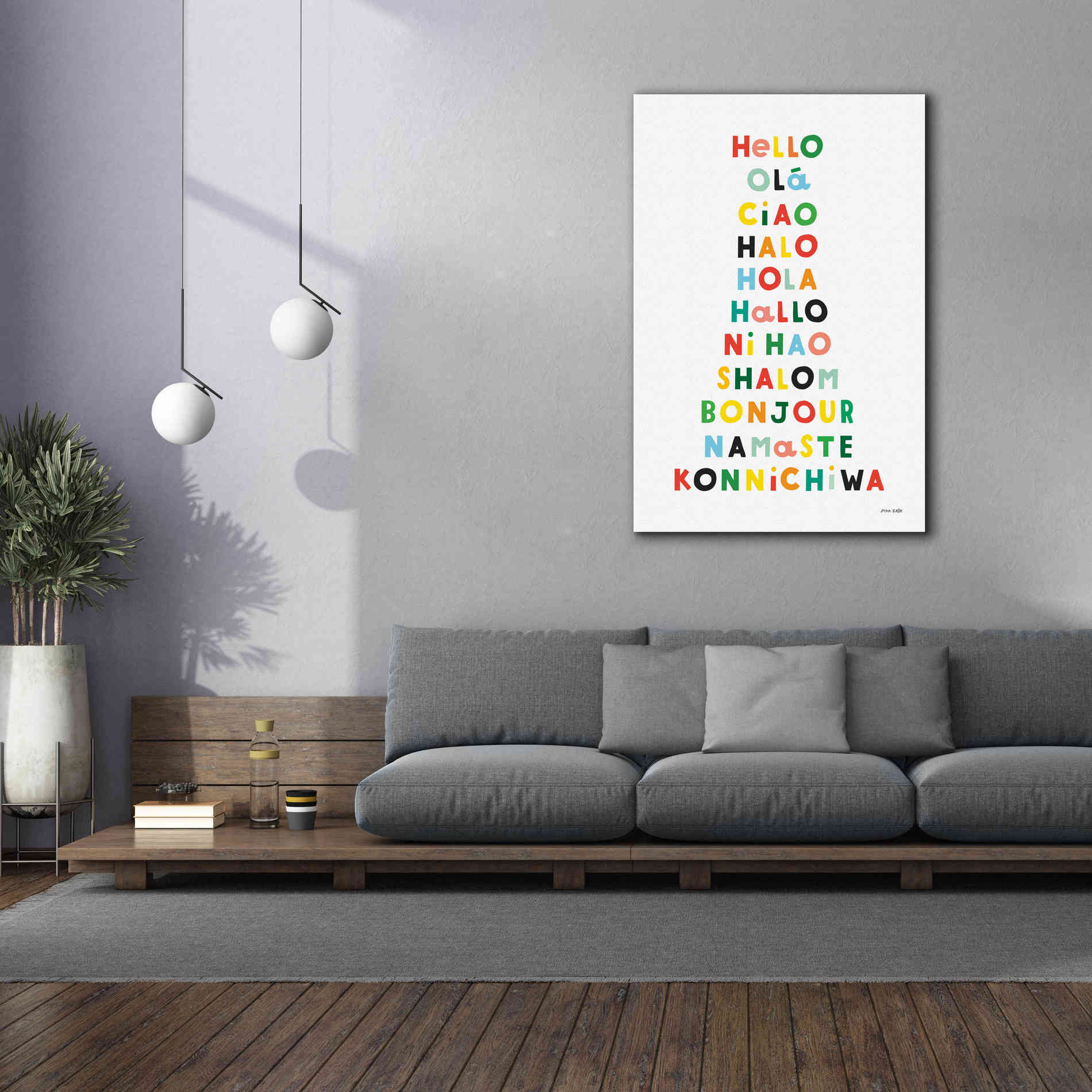 'Language of Hellos' by Ann Kelle Designs, Canvas Wall Art,40 x 60